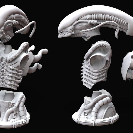 👽 Original Alien Xenomorph Bust・ STL File for ・Cults